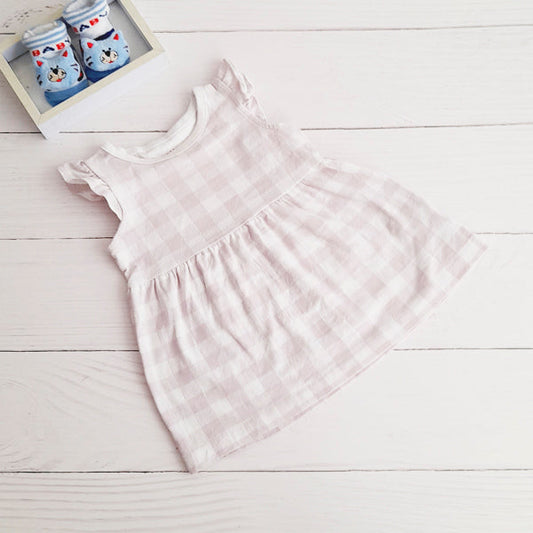 Vestido Algodón Lila Marca Cat & Jack 6-9 M Estado Casi tiki