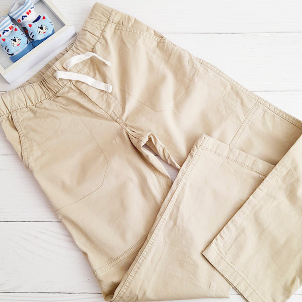 Pantalón Algodón Beige Marca Cat & Jack 8 A Estado Casi tiki