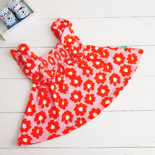 Vestido Algodón Multicolor Marca Ficcus 3-6 M Estado Tiki taka