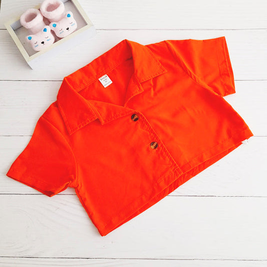 Blusa Poliéster Naranja Marca Shein 8 A Estado Casi tiki