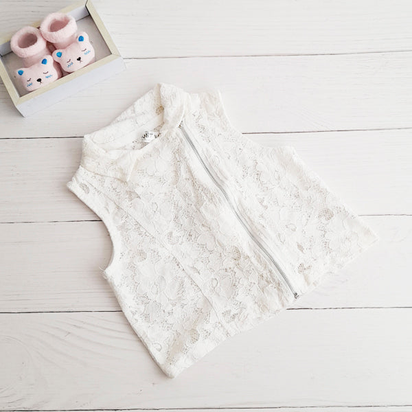 Polera Encaje Blanco Marca Otra 8 A Estado Casi tiki