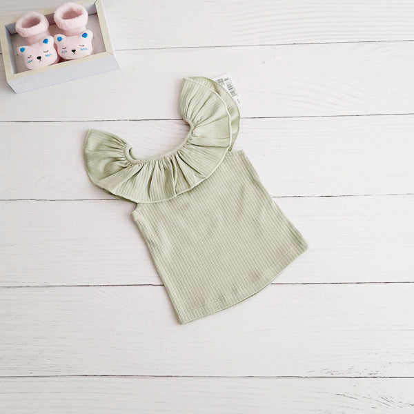 Polera Algodón Verde Marca Colloky 6-9 M Estado Nuevo