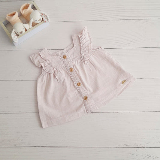 Blusa Algodón Beige Marca Otra 9-12 M Estado Casi tiki