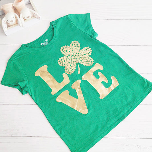 Polera Algodón Verde Marca The Children's Place 7 A Estado Casi tiki