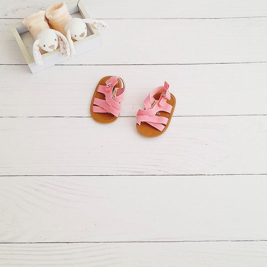 Sandalia blanda Lona Rosa Marca Urb 0-3 M Estado Tiki taka