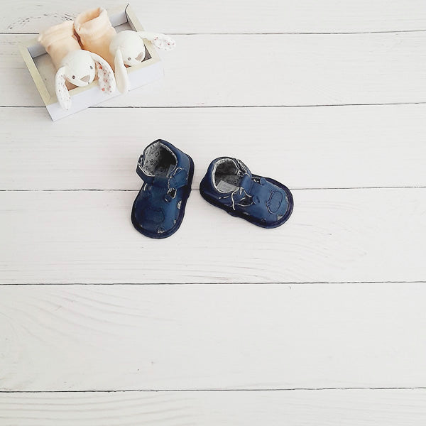 Sandalia blanda Cuerina Azul Marca Colloky 16 Estado Casi tiki