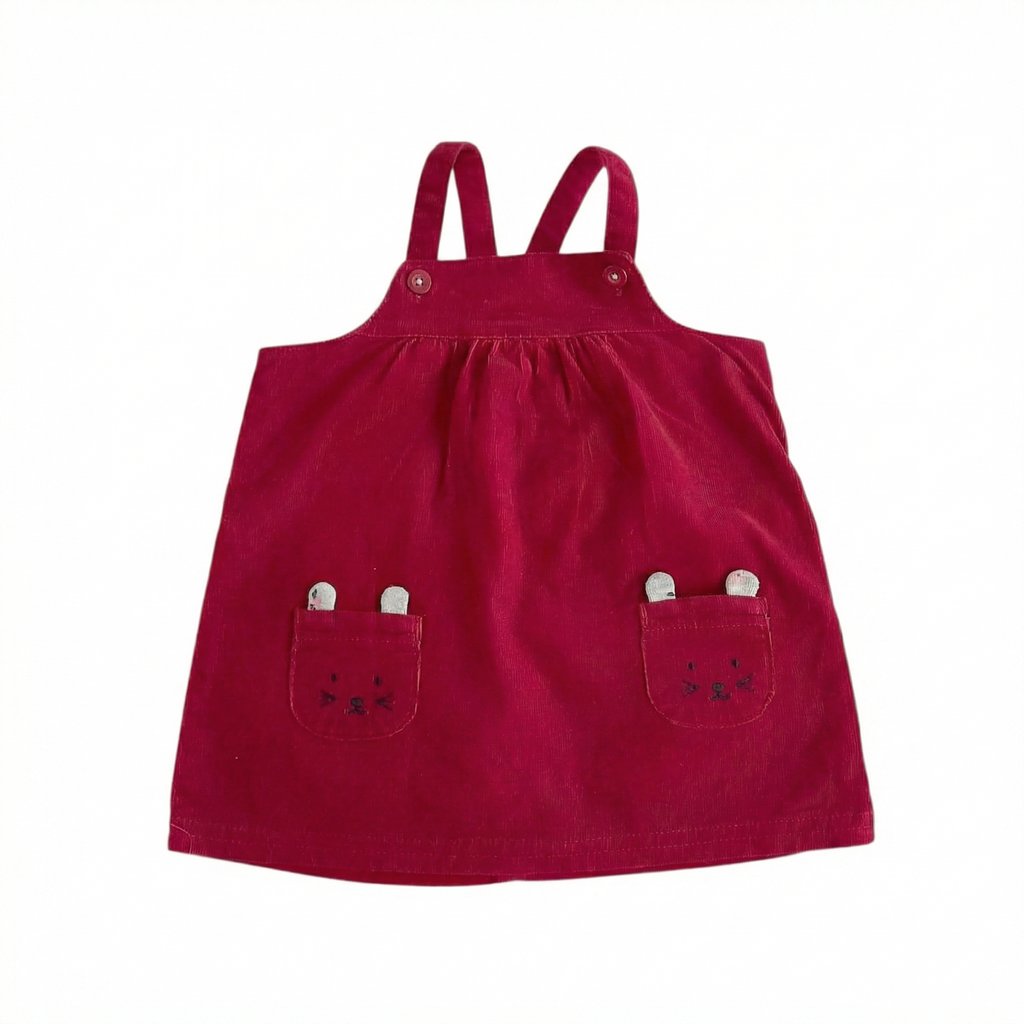 Vestido Cotelé Burdeo Marca Carter's 6 M Estado Casi tiki