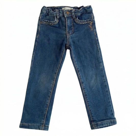 Pantalón Algodón Azul Marca Ficcus 12-18 M Estado Casi tiki