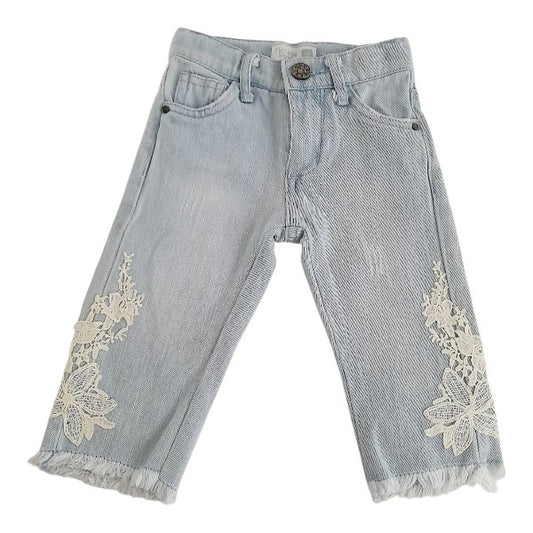 Pantalón Algodón Celeste Marca Ficcus 3-6 M Estado Tiki taka