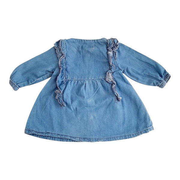 Vestido Algodón Azul Marca Tribu 6 M Estado Tiki taka
