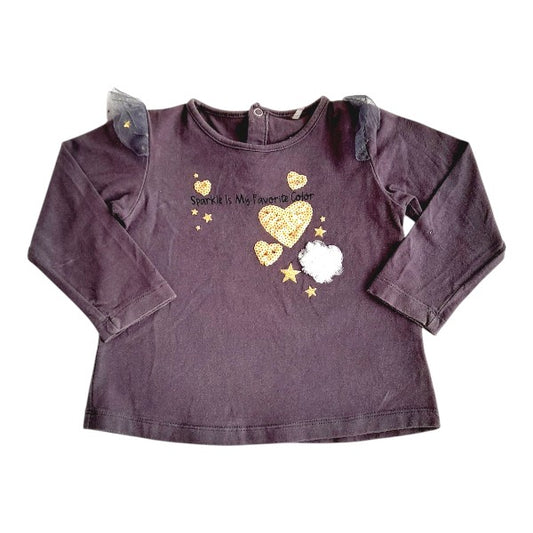 Polera Algodón Gris Marca Baby harvest 18-24 M Estado Casi tiki