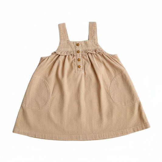 Vestido Algodón Beige Marca Yamp! 12 M Estado Tiki taka