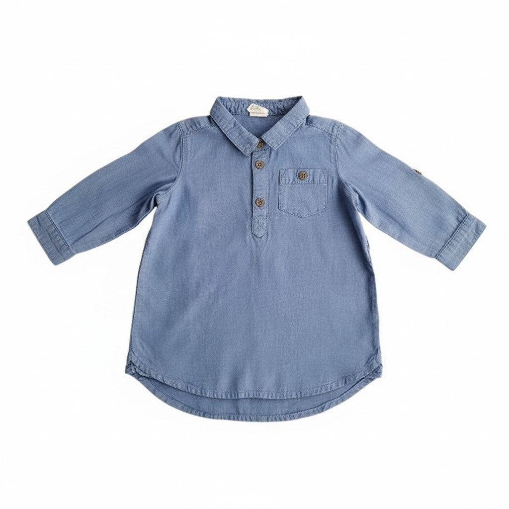 Blusa Algodón Azul Marca H&M 3-6 M Estado Tiki taka