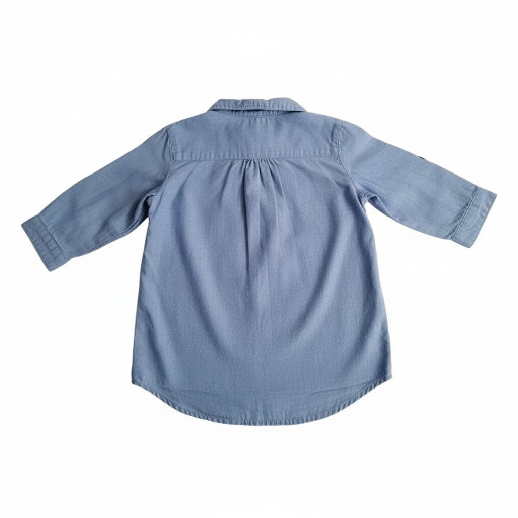 Blusa Algodón Azul Marca H&M 3-6 M Estado Tiki taka