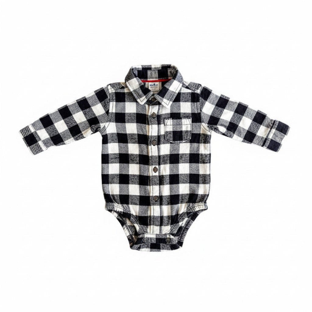 Body camisa Algodón cuadrillé Marca Carter's 6 M Estado Tiki taka