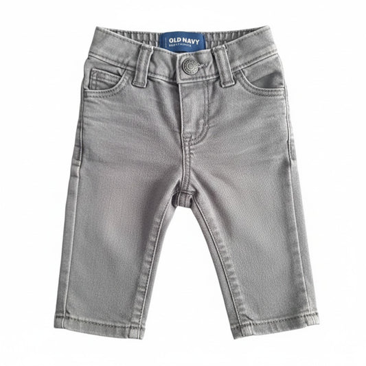 Pantalón Mezclilla Gris Marca Old Navy 6-9 M Estado Tiki taka