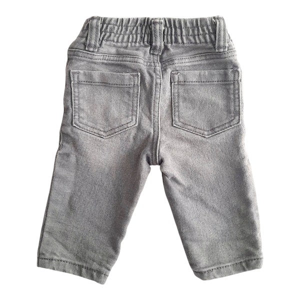 Pantalón Mezclilla Gris Marca Old Navy 6-9 M Estado Tiki taka