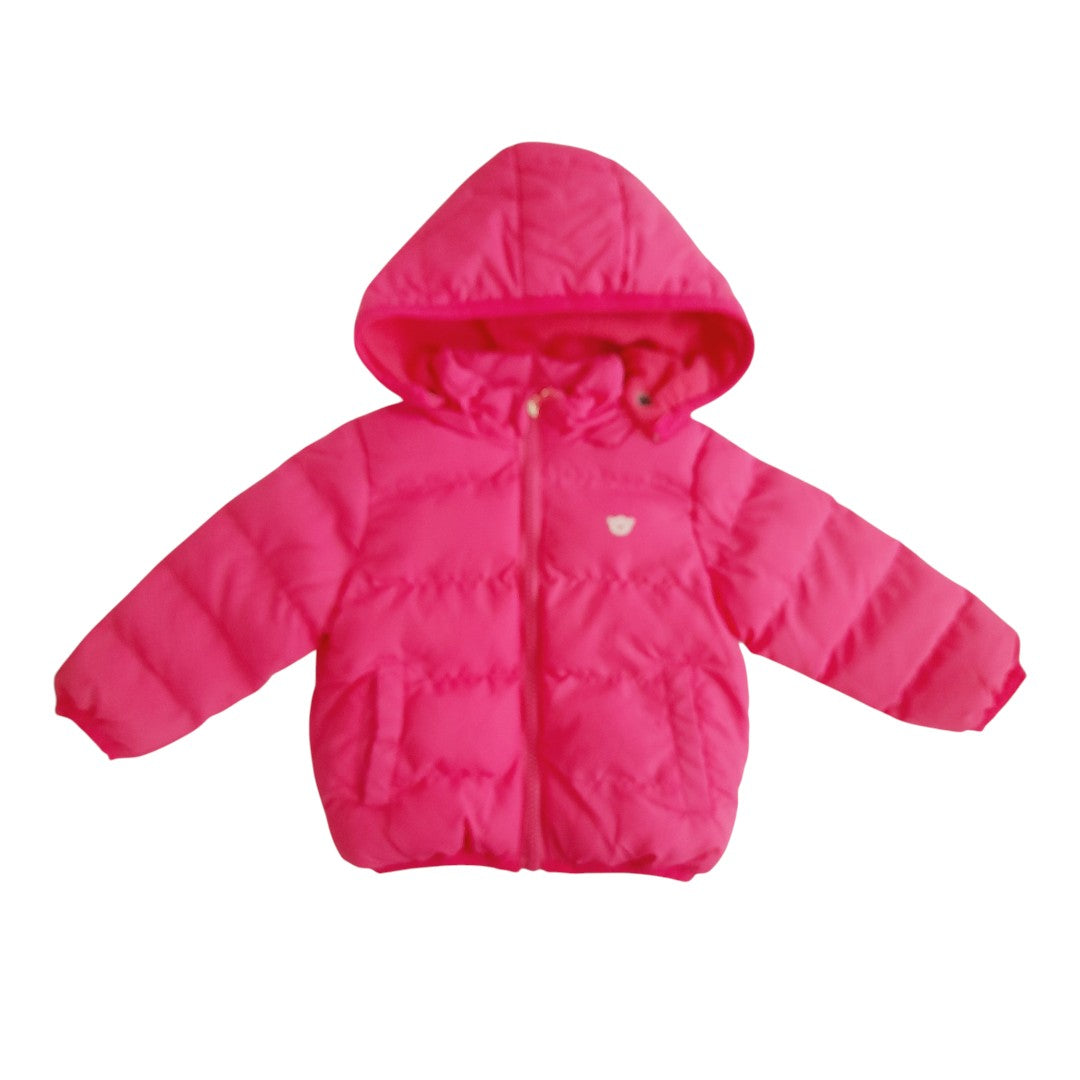 Chaqueta forrado polar Fucsia Marca Baby harvest 12-18 M Estado Tiki taka