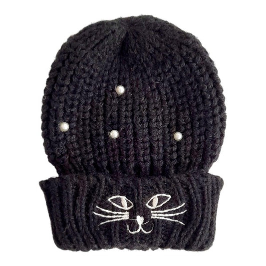 Gorro Tejido Negro Marca Otra 9-12 M Estado Tiki taka