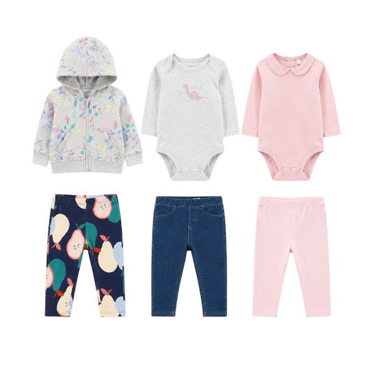Chiqui Look Jardín en Flor — 6 prendas, 3 looks · Talla 6-9 M