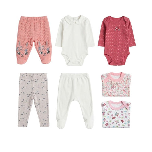 Chiqui Look Conejita Feliz — 7 prendas, 3 looks · Talla 0-3 M