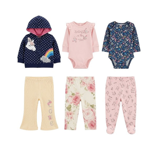 Chiqui Look Unicornio Magico — 6 prendas, 3 looks · Talla 0-3 M
