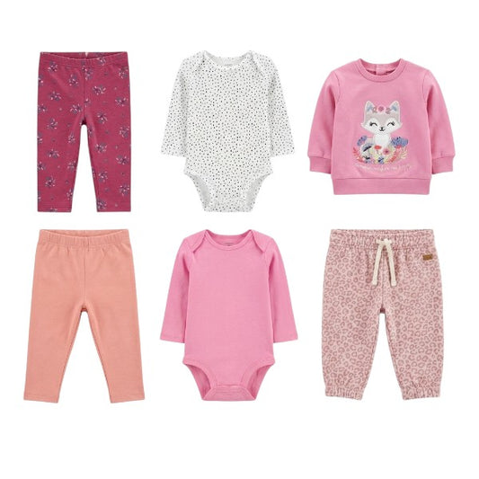 Chiqui Look Primeros Pasos — 6 prendas, 3 looks · Talla 6 M