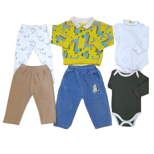 Chiqui Pack Pequeña Jirafa 6 prendas — todas las prendas 9-12 M