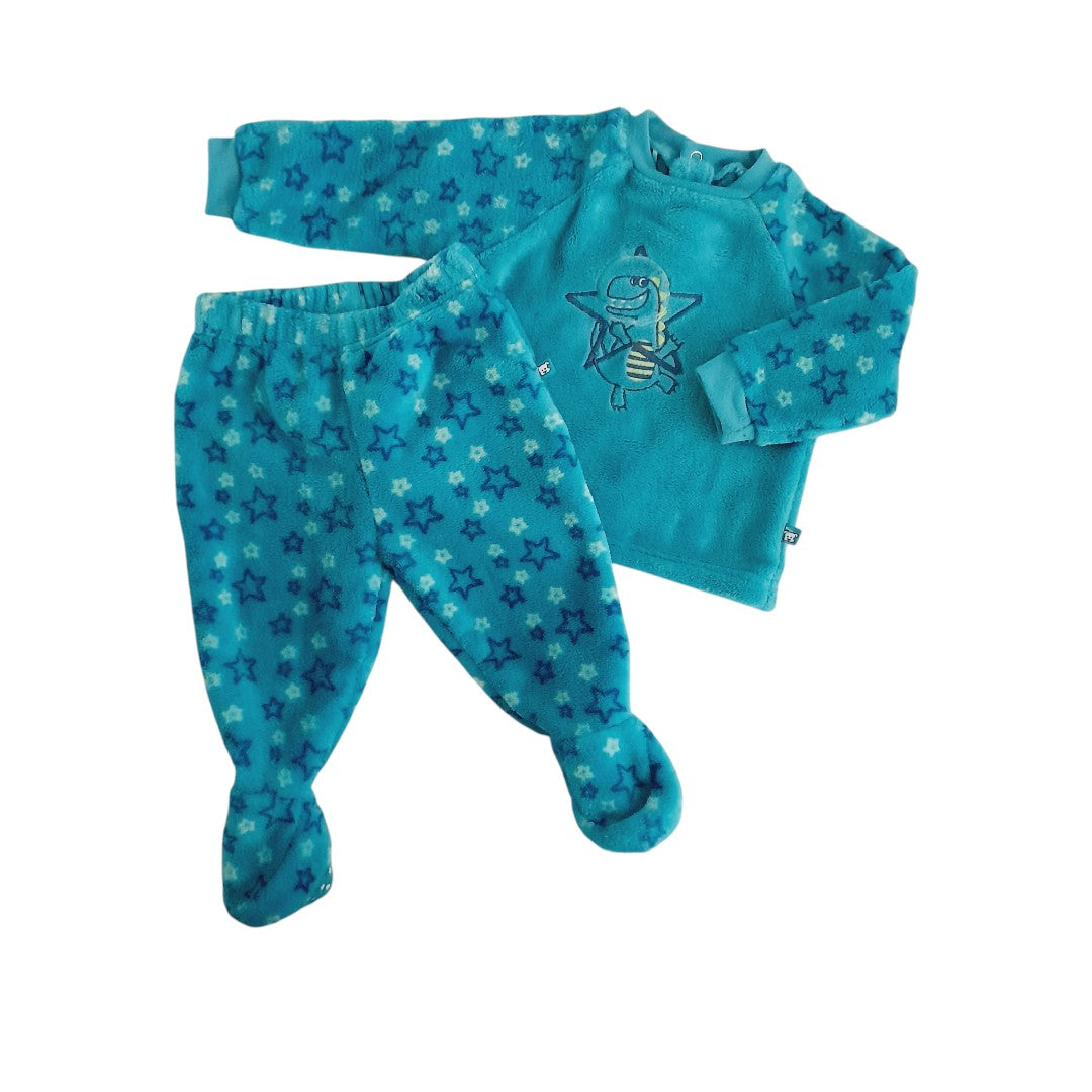 Pijama Polar Verde Marca Pillin 6 M Estado Casi tiki