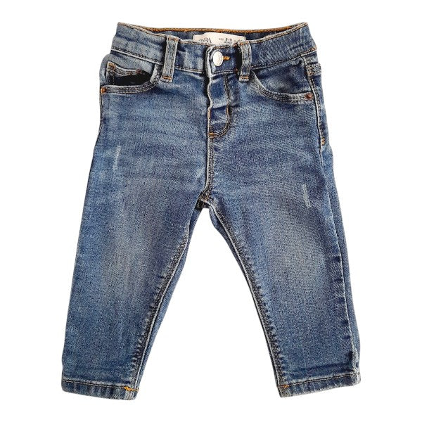 Pantalón Mezclilla Azul Marca Zara 9-12 M Estado Tiki taka
