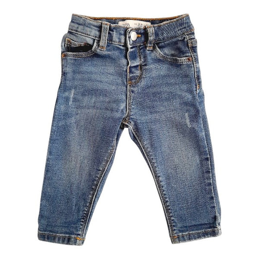 Pantalón Mezclilla Azul Marca Zara 9-12 M Estado Tiki taka