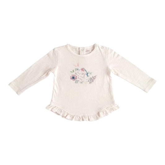 Polera manga larga Algodón Blanco Marca Pillin 6 M Estado Casi tiki