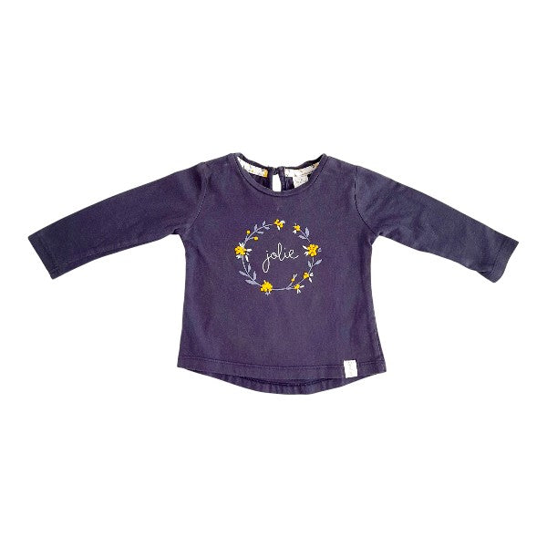 Polera manga larga Algodón Azul Marca Opaline 6 M Estado Casi tiki