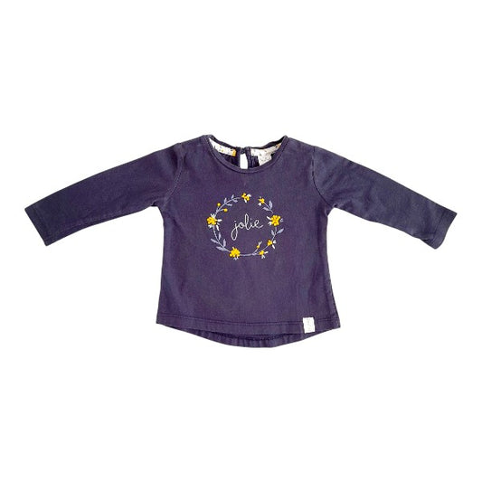 Polera manga larga Algodón Azul Marca Opaline 6 M Estado Casi tiki