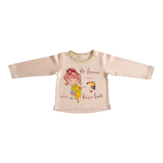 Polera manga larga Algodón Diseños Marca Ficcus 3-6 M Estado Casi tiki