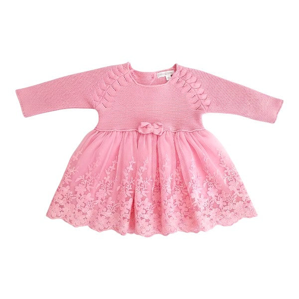 Vestido Tejido Rosa Marca Limonada 0-3 M Estado Casi tiki