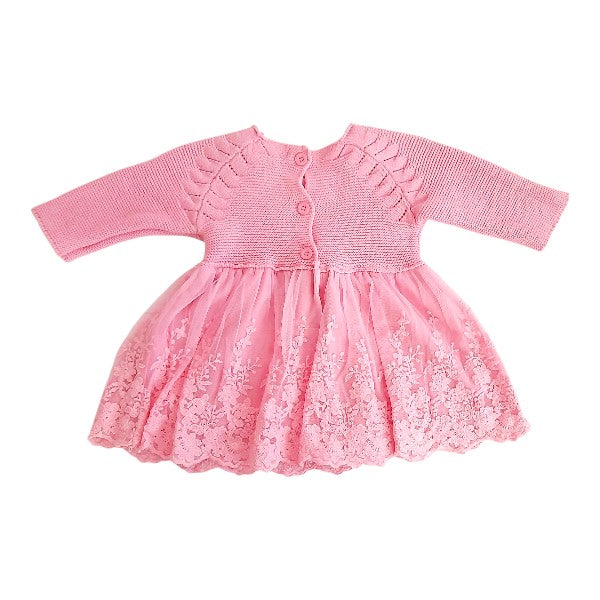 Vestido Tejido Rosa Marca Limonada 0-3 M Estado Casi tiki