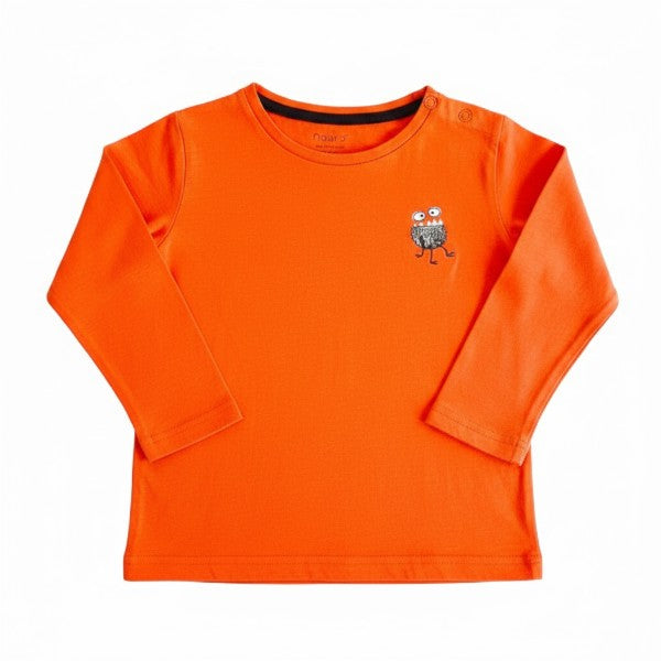 Polera manga larga Algodón Naranja Marca Figaro 3 A Estado Casi tiki