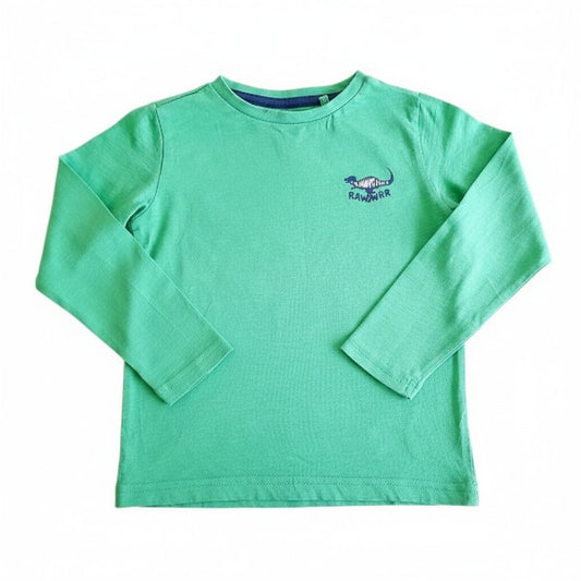 Polera manga larga Algodón Verde Marca Figaro 3 A Estado Casi tiki