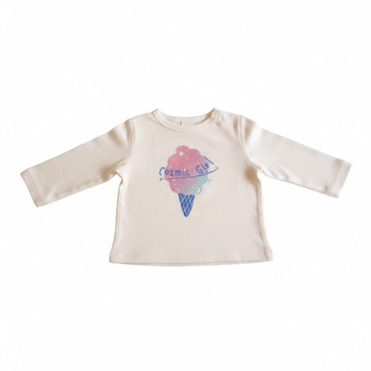 Polera manga larga Algodón Rosa Marca Colloky 6-9 M Estado Casi tiki