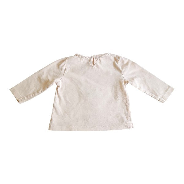 Polera manga larga Algodón Rosa Marca Colloky 6-9 M Estado Casi tiki