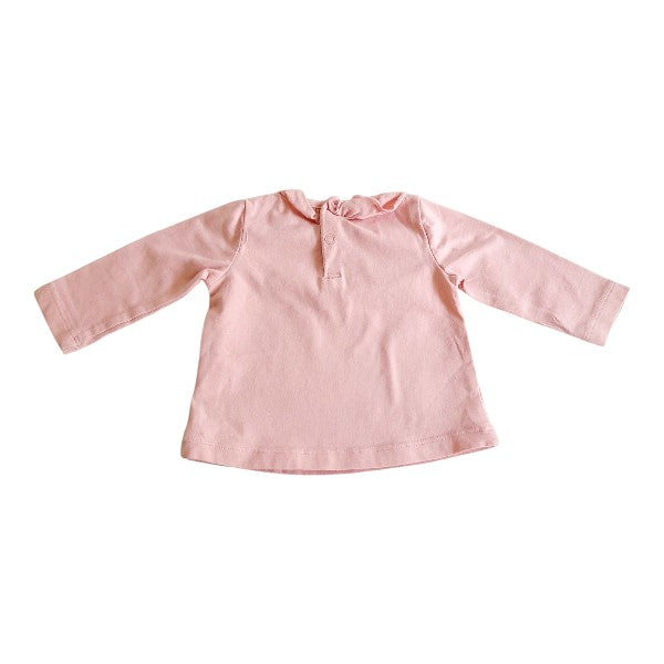Polera manga larga Algodón Rosa Marca Pillin 0-3 M Estado Casi tiki