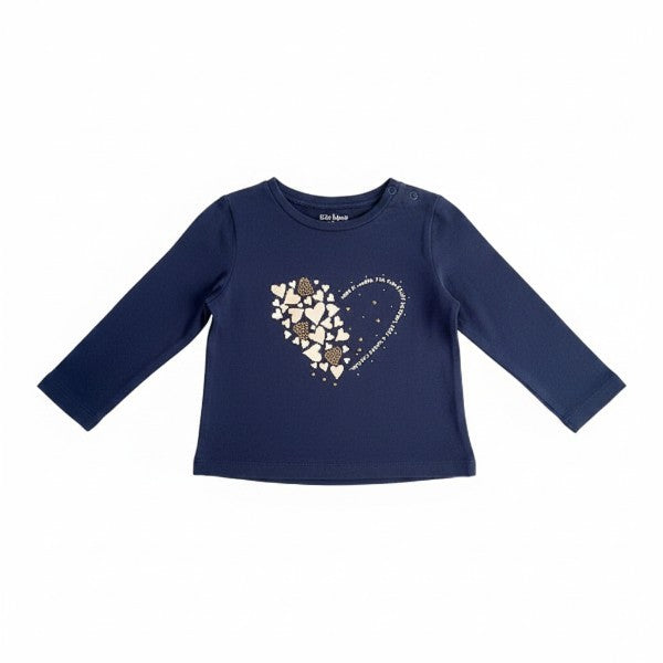 Polera manga larga Algodón Azul Marca Ficcus 9-12 M Estado Casi tiki
