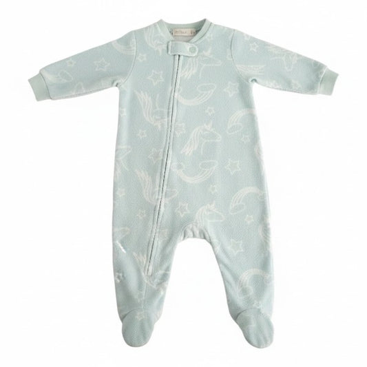 Pijama Micropolar Verde agua Marca Tribu 6 M Estado Casi tiki