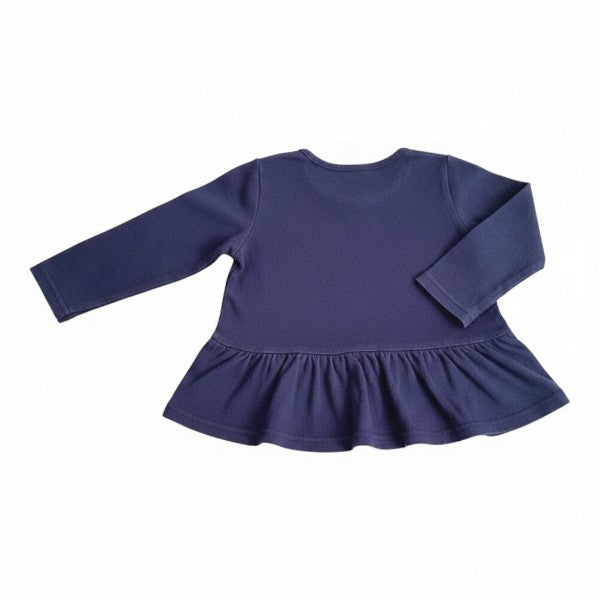 Polera manga larga Algodón Azul Marca Opaline 12 M Estado Casi tiki