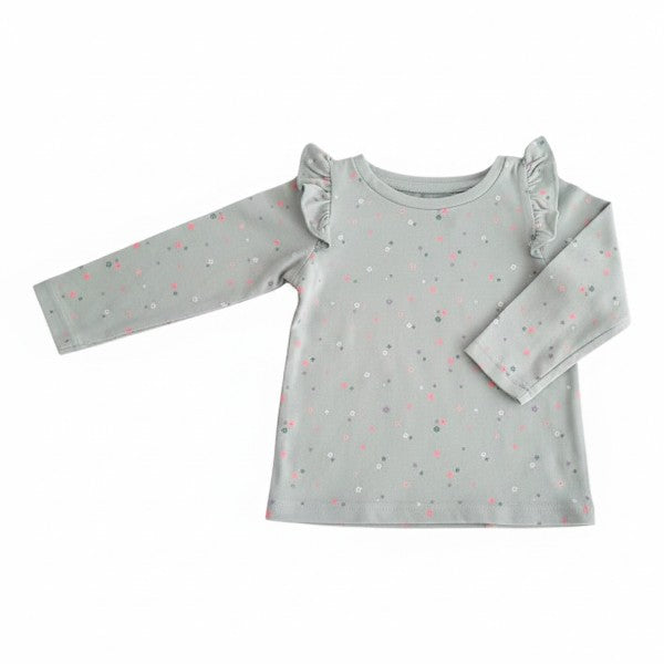 Polera manga larga Algodón Verde agua Marca Figaro 9-12 M Estado Casi tiki