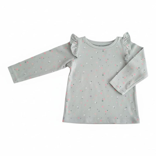 Polera manga larga Algodón Verde agua Marca Figaro 9-12 M Estado Casi tiki
