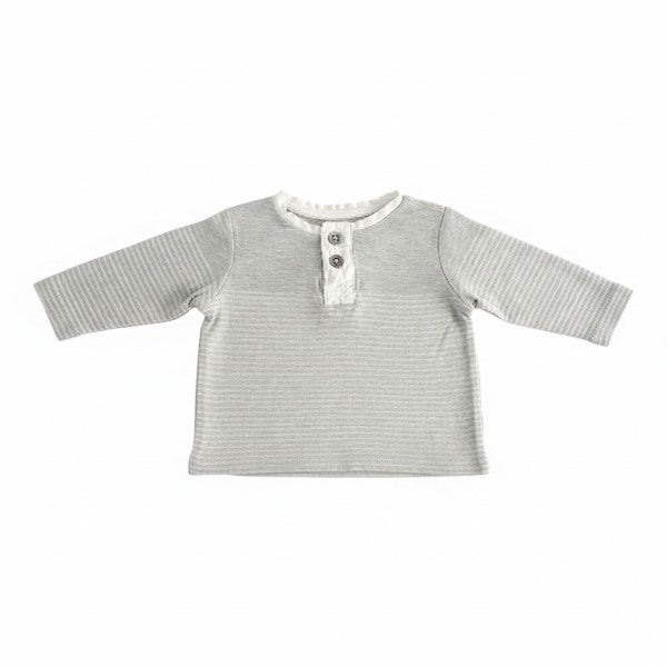 Polera manga larga Algodón Gris Marca Hym 3-6 M Estado Casi tiki