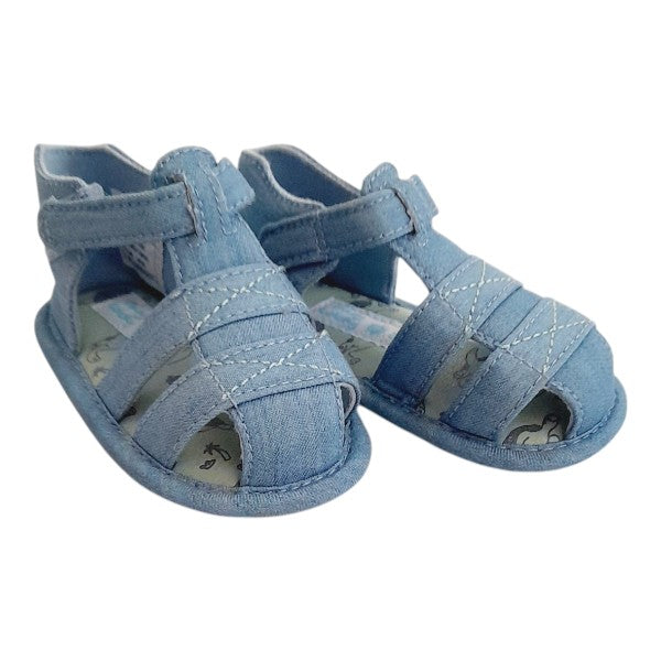 Sandalia blanda Tela Celeste Marca Colloky 16 Estado Tiki taka