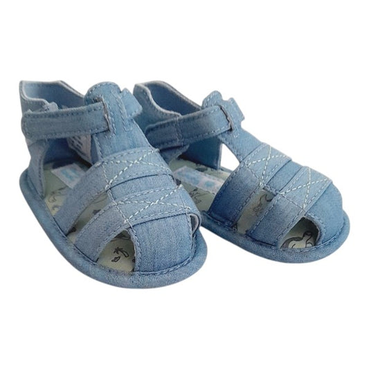 Sandalia blanda Tela Celeste Marca Colloky 16 Estado Tiki taka